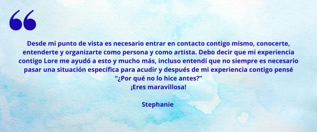 Testimonio, artistas, creativos, salud mental, psicologia para artista, psicologia para creativos, lolo castany, lorena castany